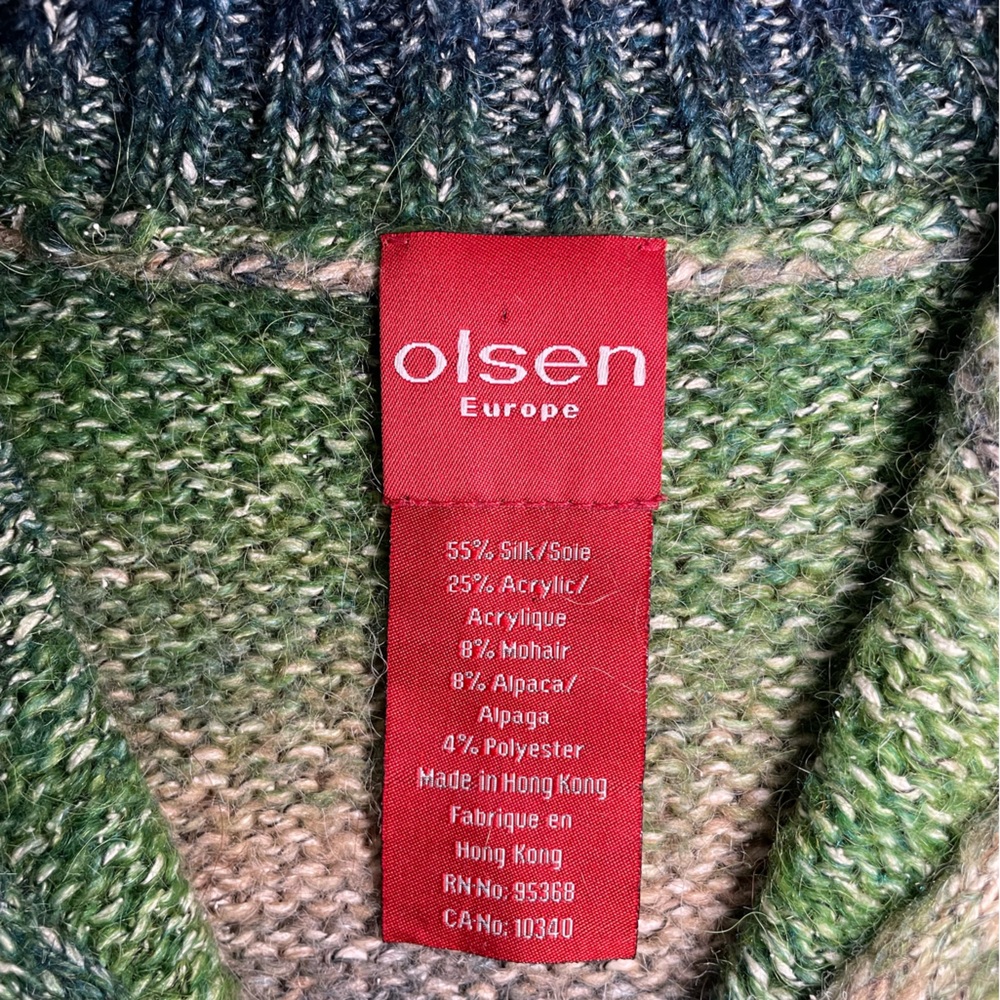 Olsen silk blend double zipper tri-coloured cardigan-Small - Picture 10 of 10